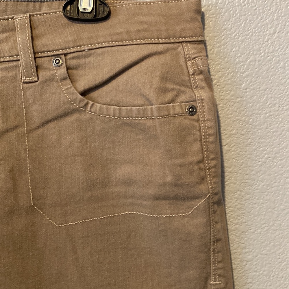 Khaki Stretch Denim Shorts Size 16 - Picture 4 of 11